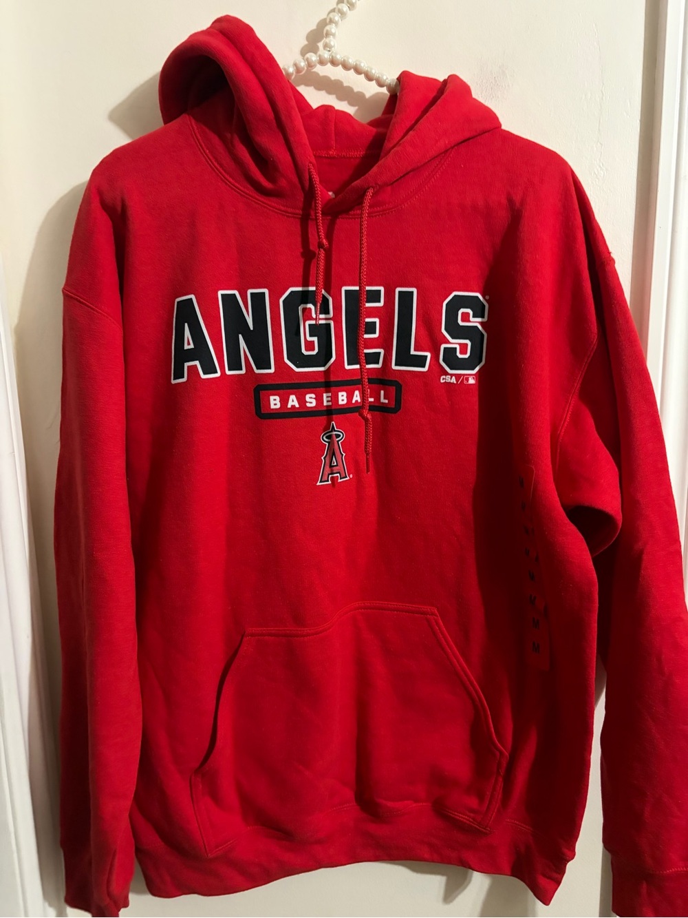 Angels Red Pullover Hoodie - Men's Baseball Hoodie